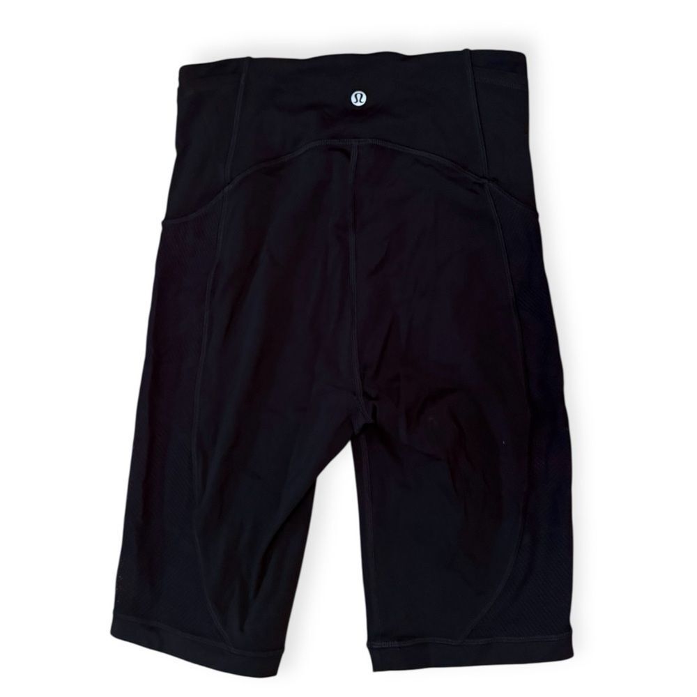 Lululemon Sheer Will High-Rise Short 10" Pulse Black Biker Gym Mesh Size 6